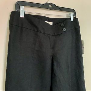 Micheal Kors black linen wide leg trousers